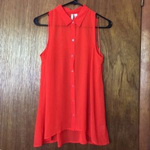 Lauren Conrad Sheer Sleeveless Tank Size Small